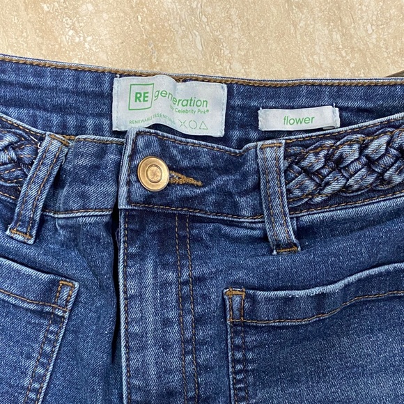 Stylish Dark Blue Flare Jeans - Picture 2 of 6